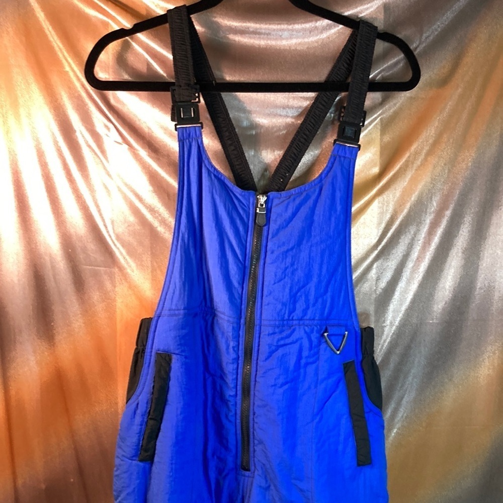 Vintage Apparatus‎ black & blue snow jumper. L 32” waist 209 54” long